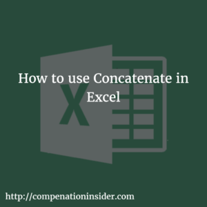 How to use Concatenate in Excel